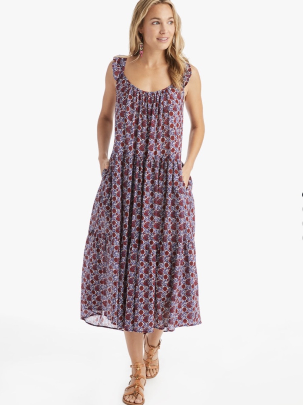 XiRENA Purple Floral Midi Dress